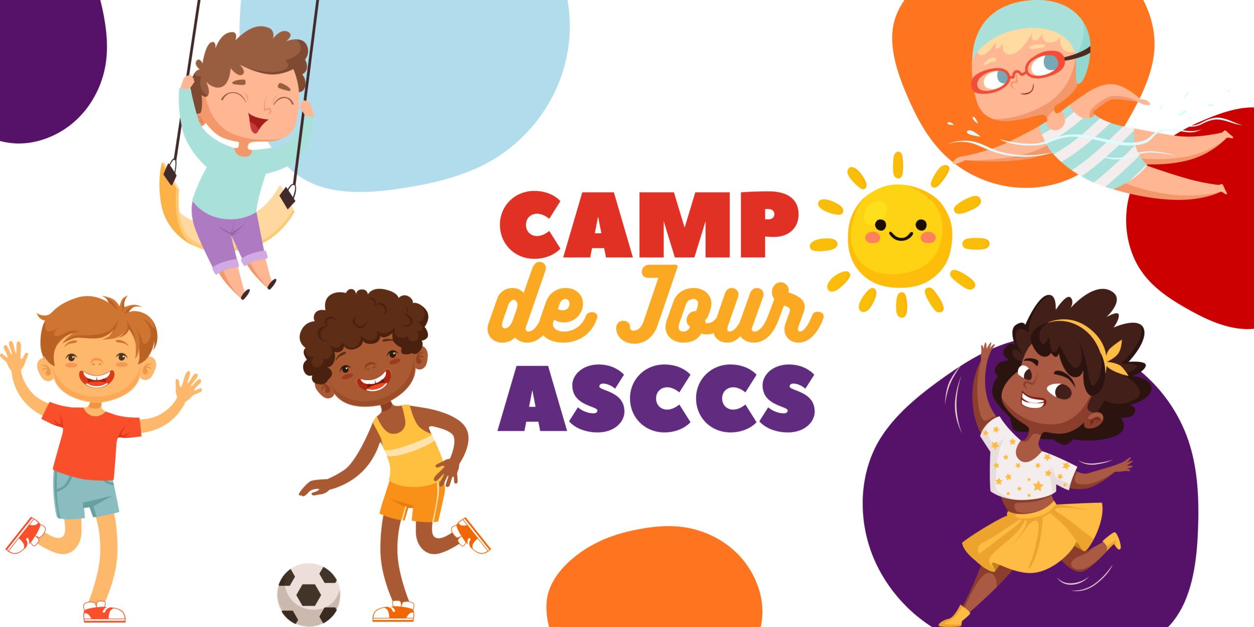 Bleu rose Illustré Cours Yoga pour enfants Bannière